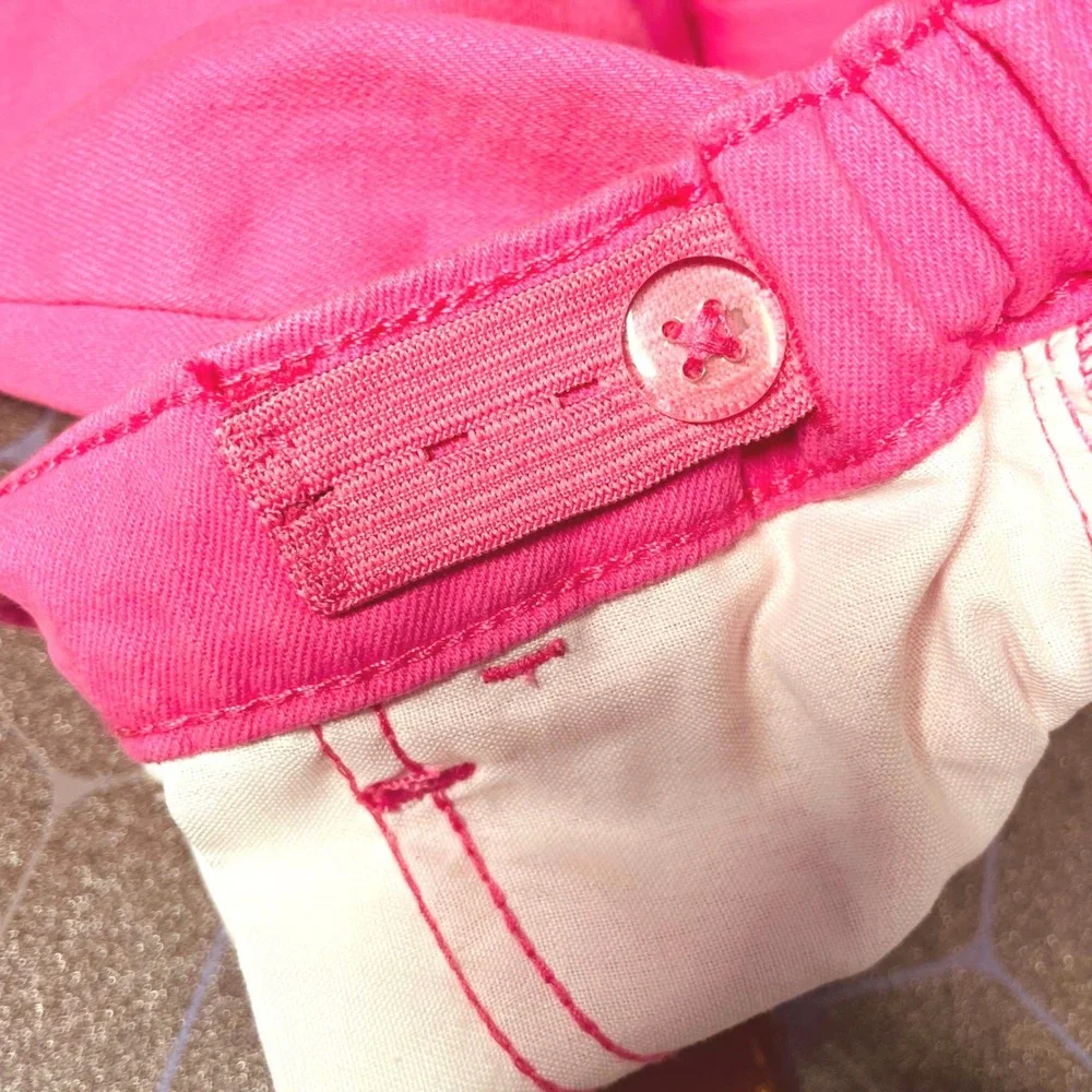 The Childrens Place‎ Girls Hot Pink Slim Chino Pants Adjustable Waist 18-24M